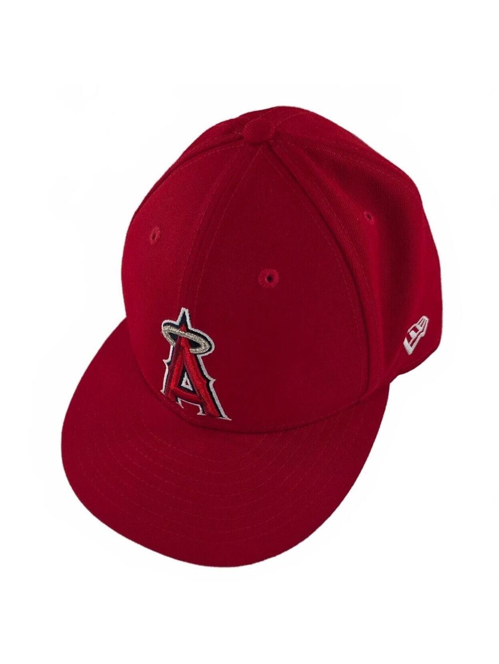 New Era 59FIFTY Los Angeles Angels Baseball Cap Men's Size 7 1/2 Red Fitted